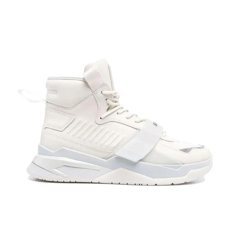 BALMAIN B Ball Cushioning Anti Slip And Wear Resistant High Top Casual Shoes Men's White-1