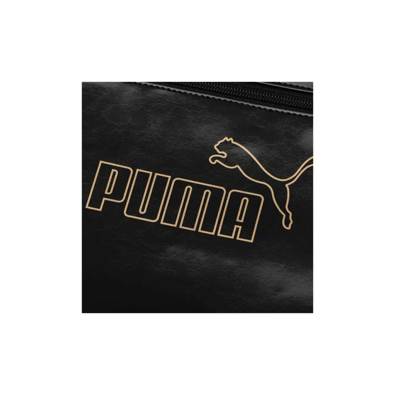 PUMA Artificial Leather Tote Bag, Shopping Bag, Shoulder Bag, Handbag Regular Women's Black Gold-4