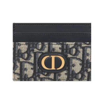 DIOR 30 Montaigne Fabric Card Holder 30 Women's Blue
