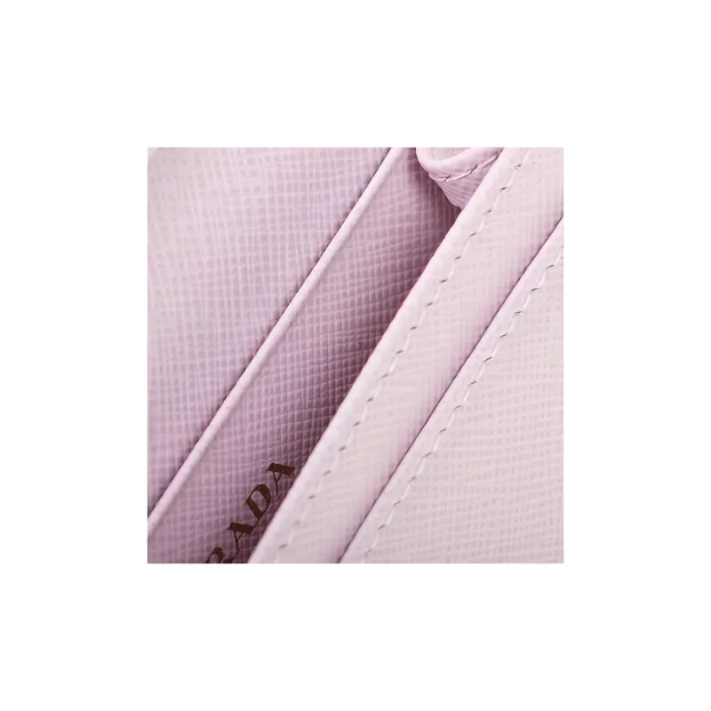 PRADA Saffiano Cow Leather Wallet Women's Pink-6