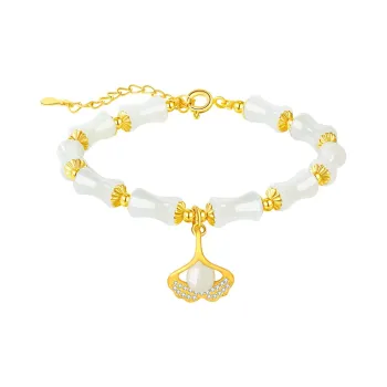 Bao Yi S925 Silver And Field Jade Bracelets Women's Pale Greenish-White Jade