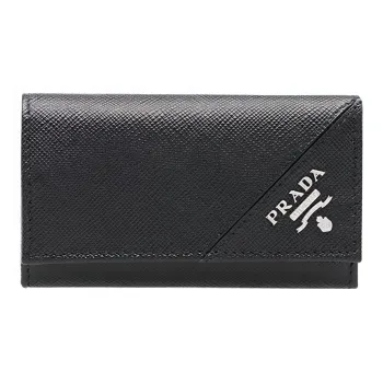 PRADA Cow Leather Key Pouch Regular Unisex Black