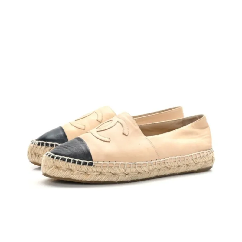 CHANEL Casual Single Shoes Women's Yellow Black-2