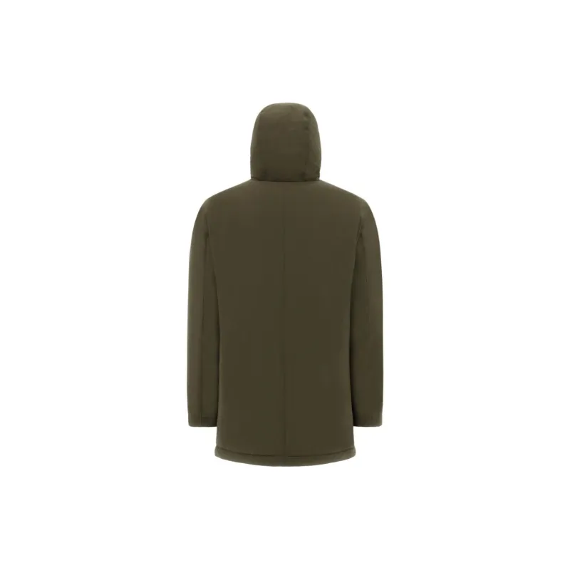 HERNO Long Sleeved Zip Up Hooded Drawstring Raincoat-1
