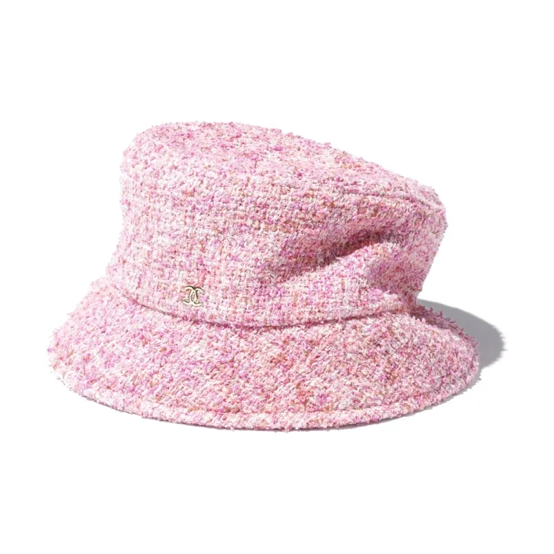CHANEL Cotton Bucket Hats Women's Pink-1