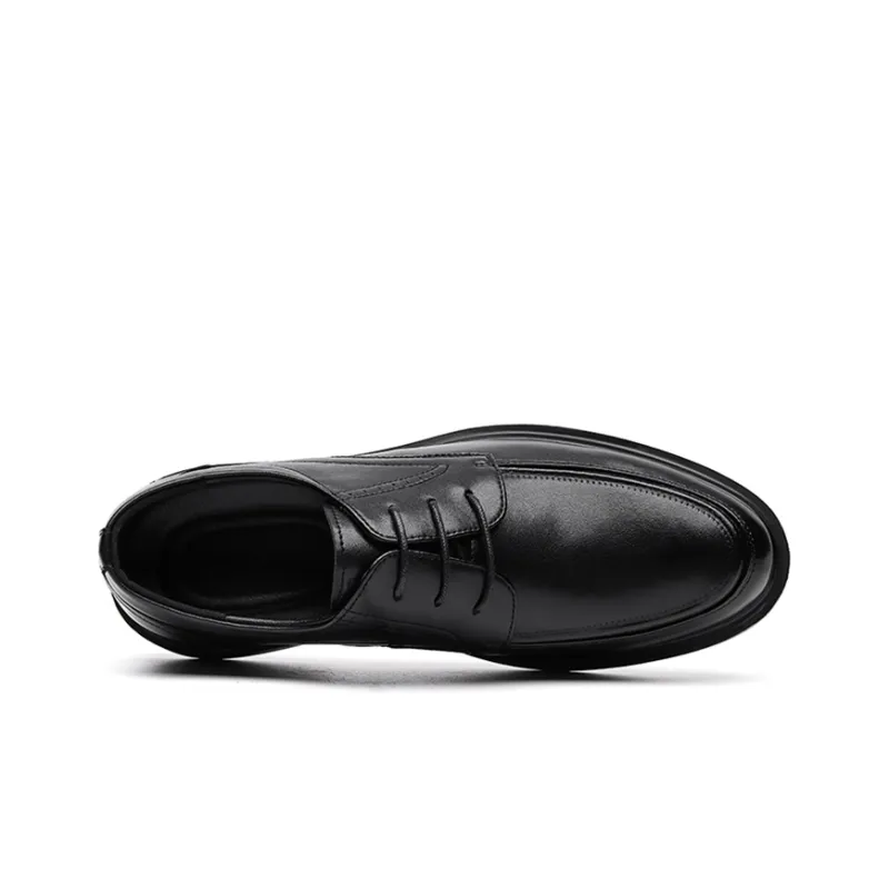 GZZ Dress Shoes Men Low Top Black-4