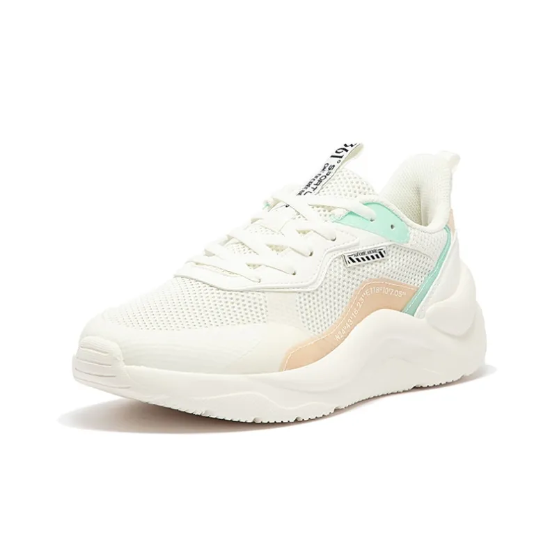 361° Anti Slip Wear Resistant Low Top Casual Shoes Women's White Cyan-1