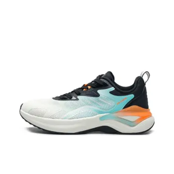 QIAODAN Falcon Hunting Cushioning Wear Resistant Low Top Running Shoes Men's Blue Black Orange