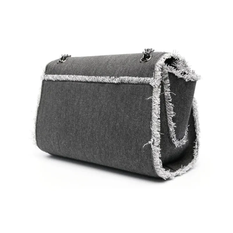 LOVE MOSCHINO Cotton Shoulder Bag, Crossbody Bag Women's Black & Gray-2