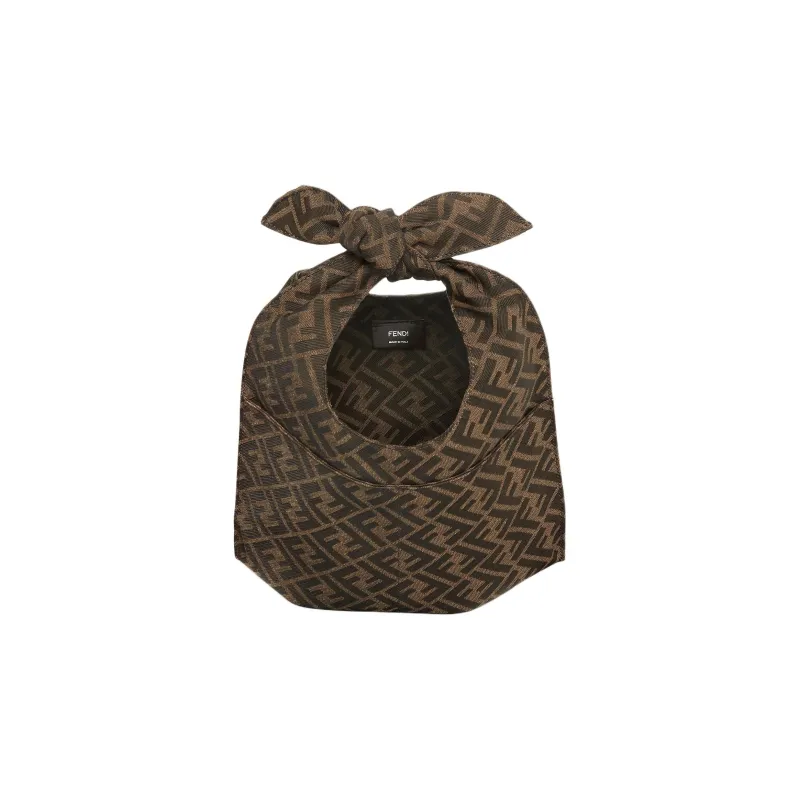 FENDI FF Jacquard Fabric Handbag Mini Women's Brown-3
