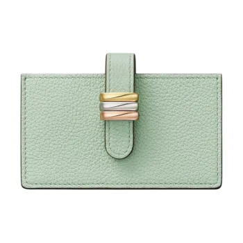 CARTIER Trinity Series Grain Calfskin Card Holder Card Holder Women's Jadeite Color