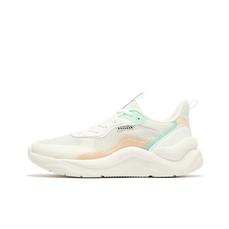 361° Anti Slip Wear Resistant Low Top Casual Shoes Women's White Cyan-0