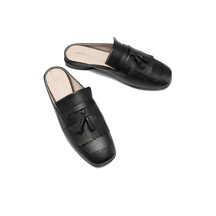 Ecco Closed Toe Slippers 2cm Women's Black-3