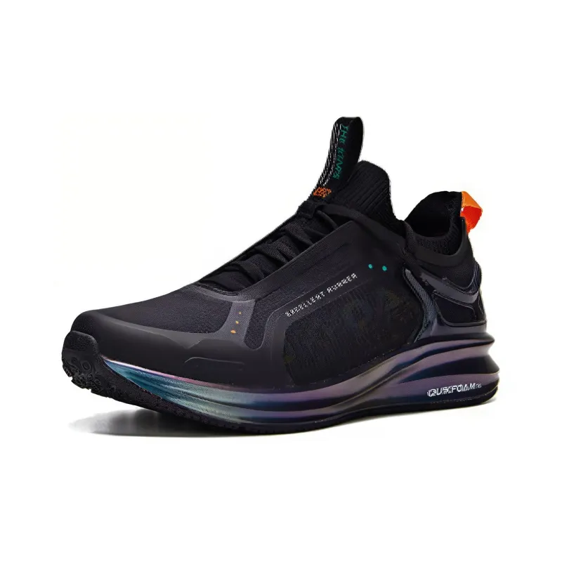 361° Q Bounce Rain Screen Cushioned Slip Resistant Low Top Running Shoes Men's Black-2