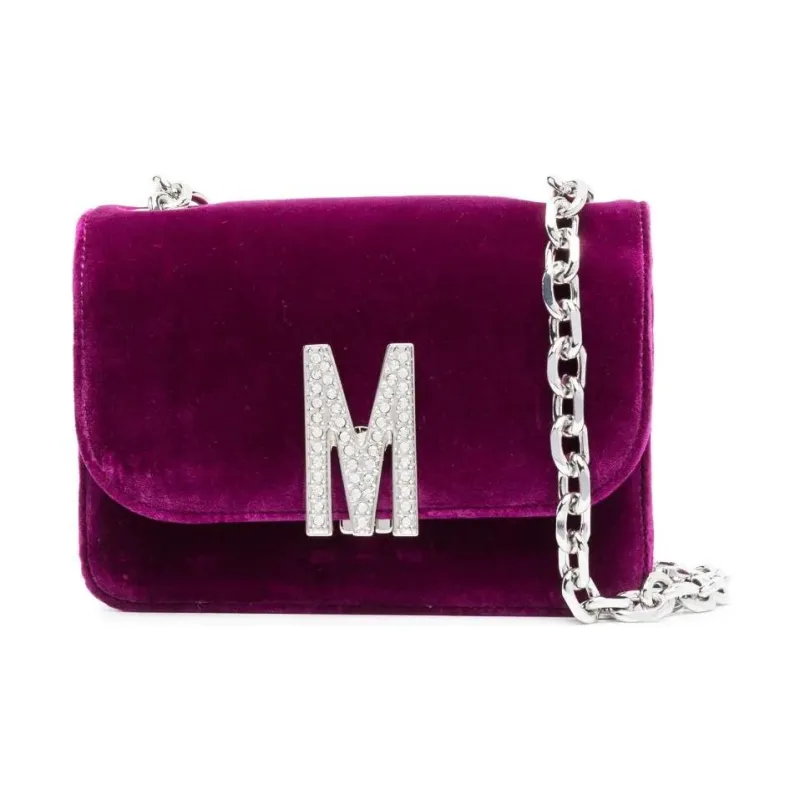 MOSCHINO Cotton Shoulder Bag Crossbody Bag Women's Purple-0