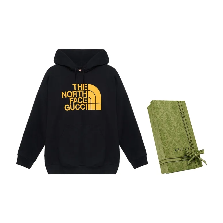 GUCCI X The North Face Web Print Hoodie 'Black'-3