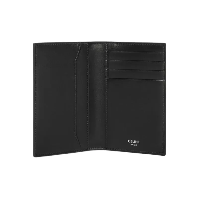 CELINE Cow Leather Card Holder Men's ** Black & White-3