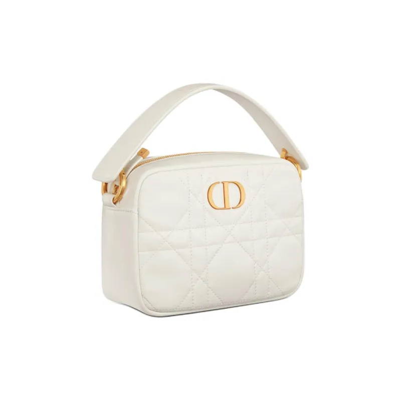 DIOR Caro Cow Leather Controller Camera Bag Crossbody Bag Shoulder Bag Small Size Women's Milk White-2