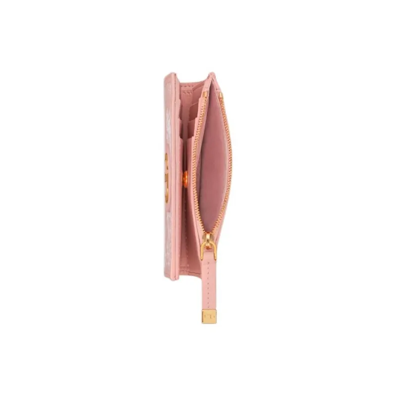 DIOR 30 Montaigne Toile De Jouy Jacquard Fabric Wallet Women's Pink-3