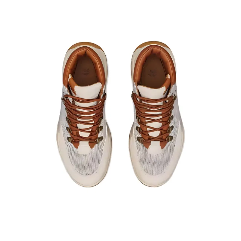 TSUBO UH Original Cushioning Wear-Resistant High-Top Hiking Shoes Unisex Ecru-2