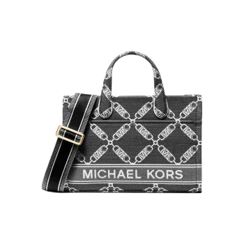 MICHAEL KORS Gigi Fabric Tote Bag Shopping Bag Shoulder Bag Crossbody Bag Handbag Small Size Women's Black