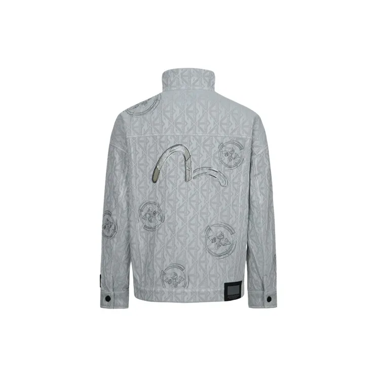 EVISU Denim Jackets Men Apricot All Over Print-0