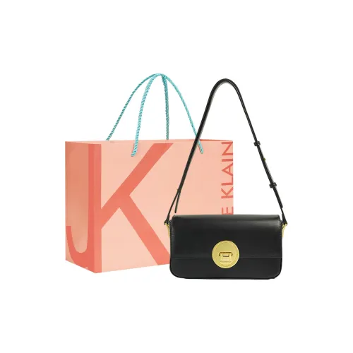 JANE KLAIN Cow Leather Crossbody Bag Medium Size Women's Black/Caramel/White/Apricot/Yellow