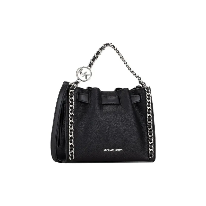 MICHAEL KORS Mina Litchi Grain Leather Handbag Shoulder Bag Crossbody Bag Small Size Women's Black-1