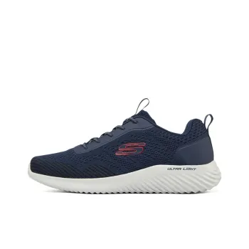 Skechers Bounder Cushioning Anti Slip And Wear Resistant Low Top Casual Shoes Men's Marine Blue