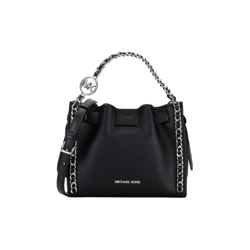 MICHAEL KORS Mina Litchi Grain Leather Handbag Shoulder Bag Crossbody Bag Small Size Women's Black-0