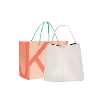 JANE KLAIN PU Bucket Bag, Handbag, Shoulder Bag, Crossbody Bag Small Size Women's Ecru/Yellow