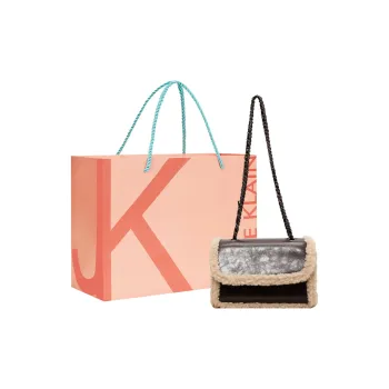 JANE KLAIN PU Laminated Textile Small Square Bag Shoulder Bag Crossbody Bag Women's Black Coffee