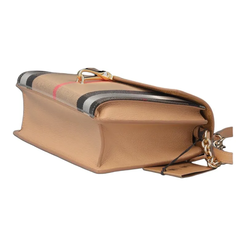 Burberry Leather Small Square Bag Crossbody Bag Shoulder Bag Small Size Women's Camel Multicolor-6