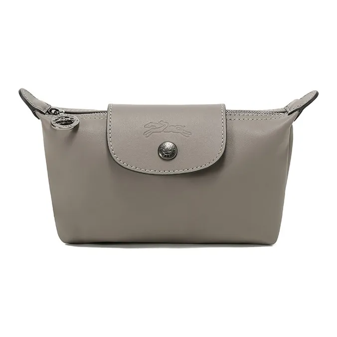 LONGCHAMP Le Pliage Xtra Cow Leather Clutch Regular Women's Dark Gray-0