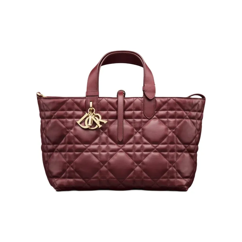 DIOR Calfskin One Shoulder Handbags Medium Size Women's Burgundy-0