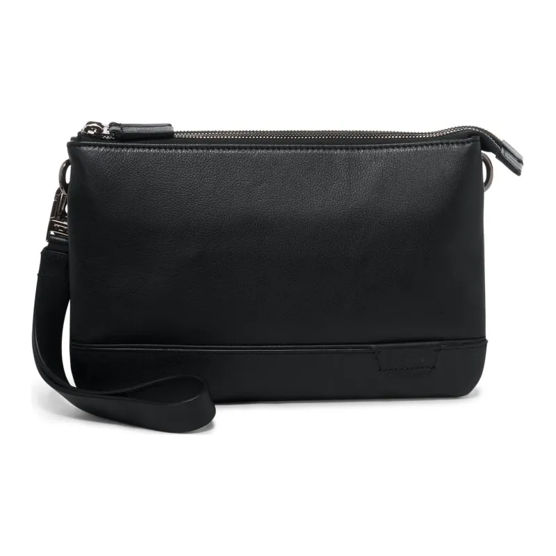 TUMI Leather One Shoulder Crossbody Clutches Men's Black-2