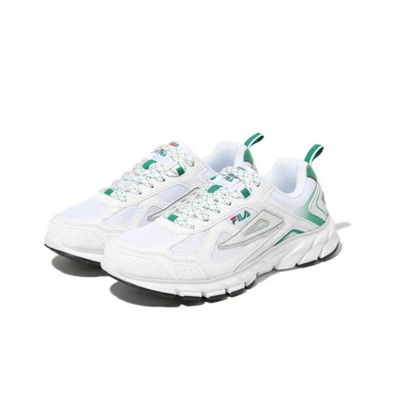 FILA Cushioning Low-Top Casual Running Shoes Women's White Green-1