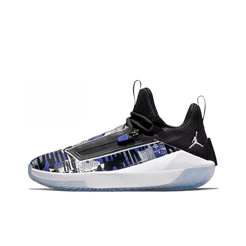 Jordan Jumpman Hustle Basketball Shoes Men Low-Top Black/Blue/White