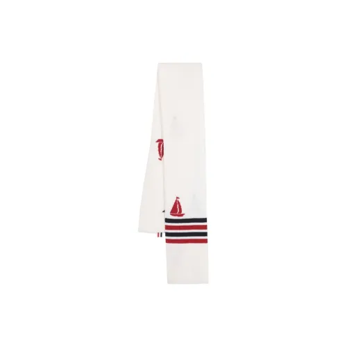 THOM BROWNE Sail-motif Merino Wool Scarf