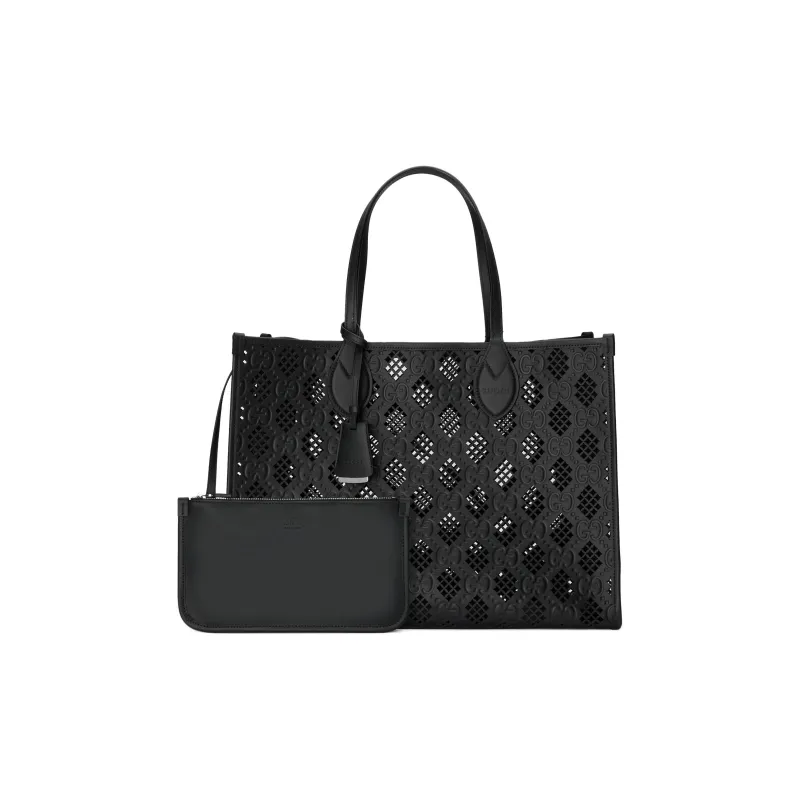 GUCCI Ophidia Leather Tote Bag Shopping Bag Handbag Medium Size Women's Black-1