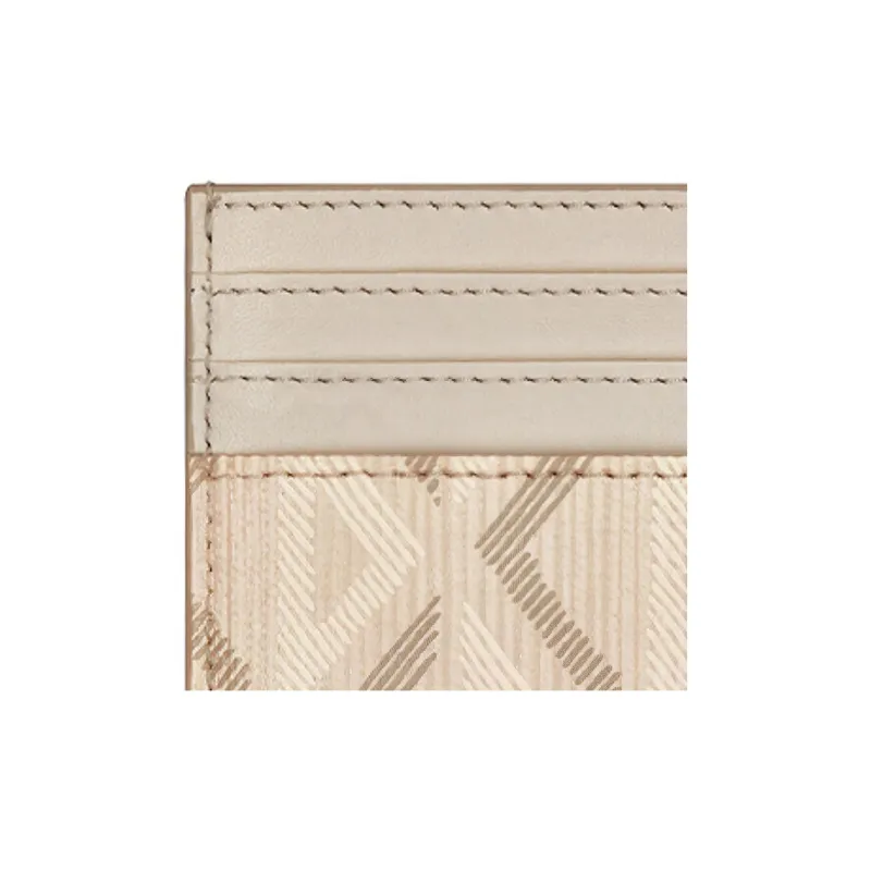 DIOR Natural Smooth Calfskin With Canvas Card Holder Women's Beige-4