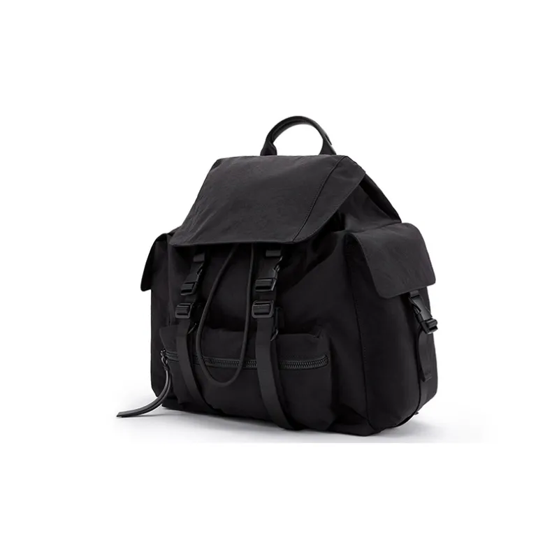 ELLE Nylon Travel Lightweight Multifunction City Lightweight Backpack Large Size Women's Black/Yellow/Gray-6