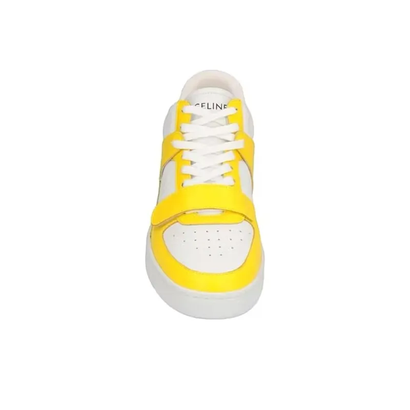 CELINE CT 02 Mid Top Stylish Skateboarding Shoes Men's White Yellow-3