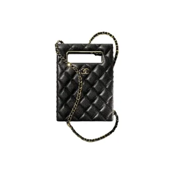 CHANEL Embossed Lambskin Beads Evening Party Bag Shoulder Bag Crossbody Bag Women's Black