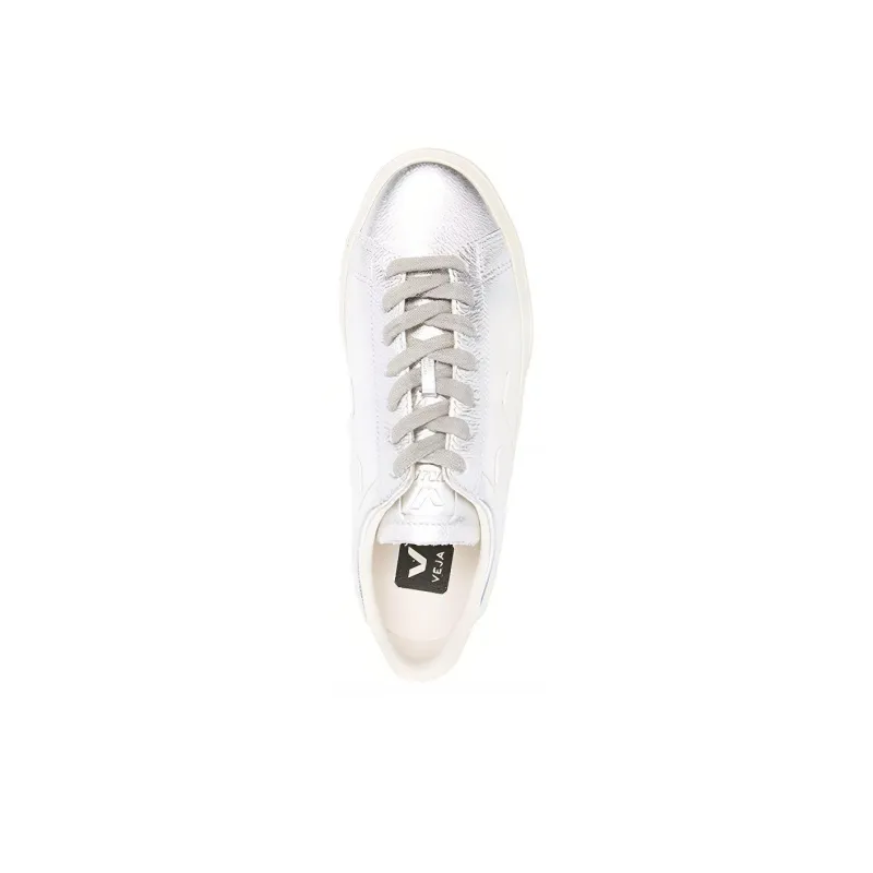 VEJA Campo Stylish Skateboarding Shoes Women's Silver-3