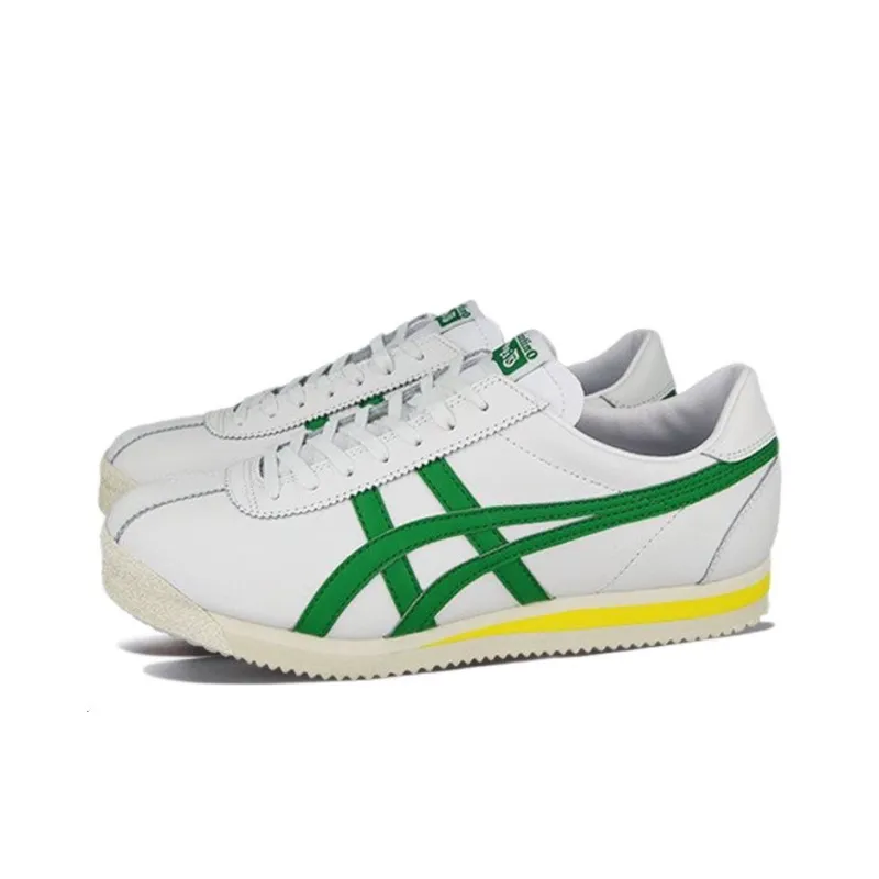 Onitsuka Tiger Corsair Wear Resistant Low Top Running Shoes Men's White Green-2