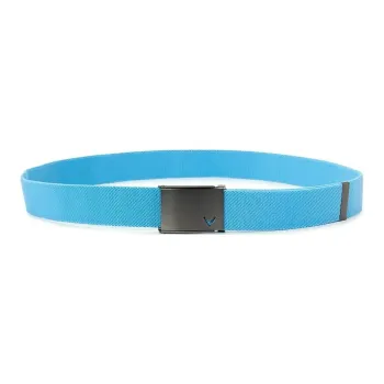 Callaway Black Smooth Buckle Design Leather Belts Men's Blue Width: 4CM