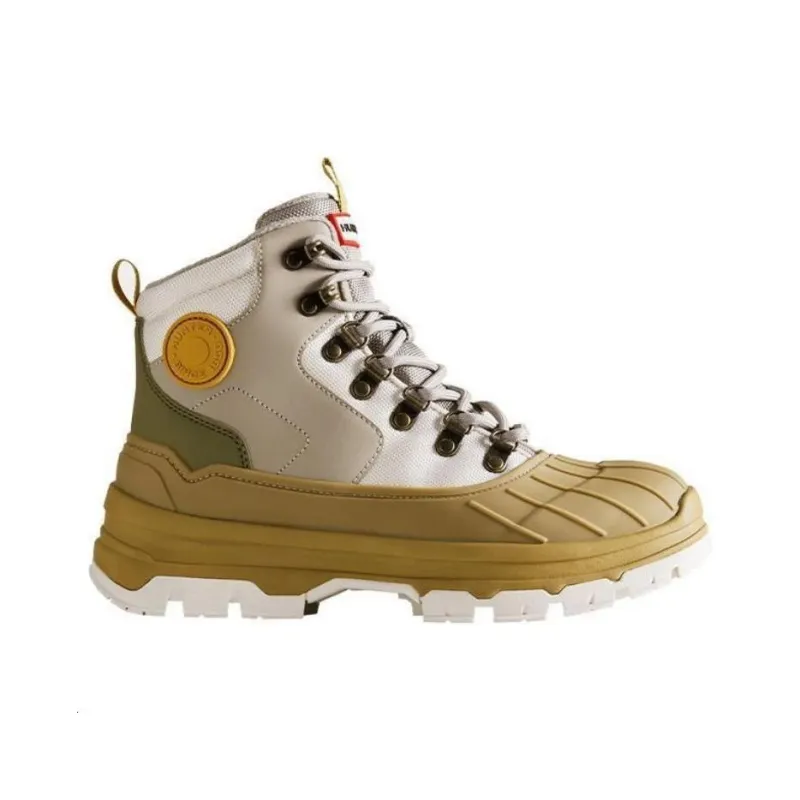 HUNTER Shock Absorbers With Slip Resistant Features High Top Hiking Shoes Women's White Gray Green-1
