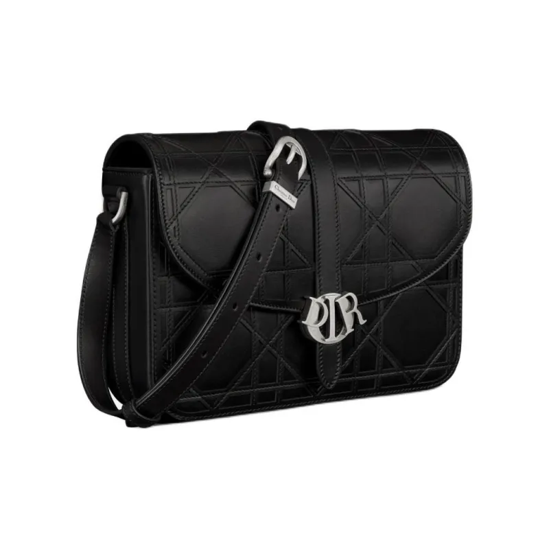 DIOR Cannage Cosmo Leather Shoulder Bag Crossbody Bag Men's Black-2