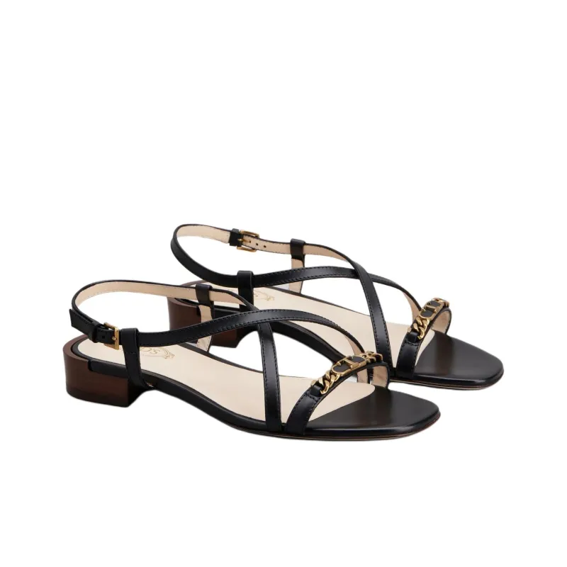 TOD'S One Strap Sandals Women's Black-2